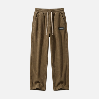 Pantalón de pana ligera con stretch y cordón para hombre