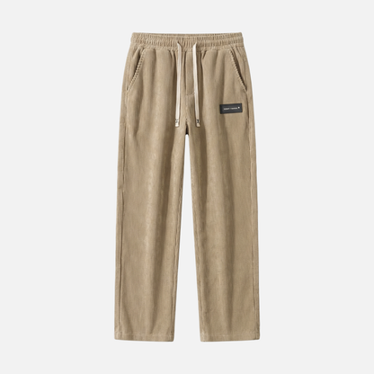 Pantalón de pana ligera con stretch y cordón para hombre