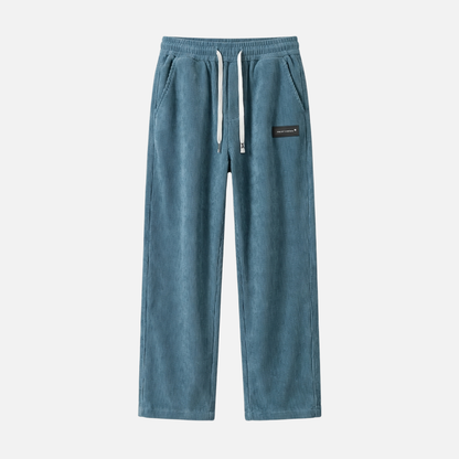 Pantalón de pana ligera con stretch y cordón para hombre