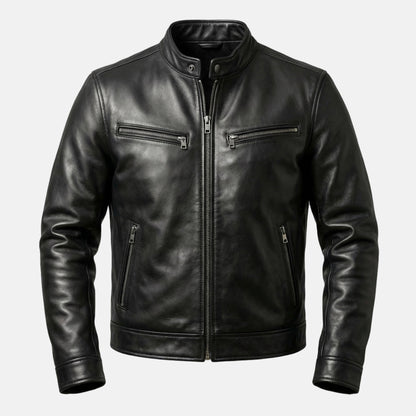 Chaqueta vintage ligera con forro de algodón y cremallera para hombre