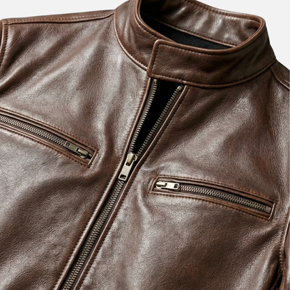 Chaqueta vintage ligera con forro de algodón y cremallera para hombre
