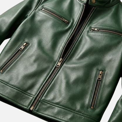Chaqueta vintage ligera con forro de algodón y cremallera para hombre