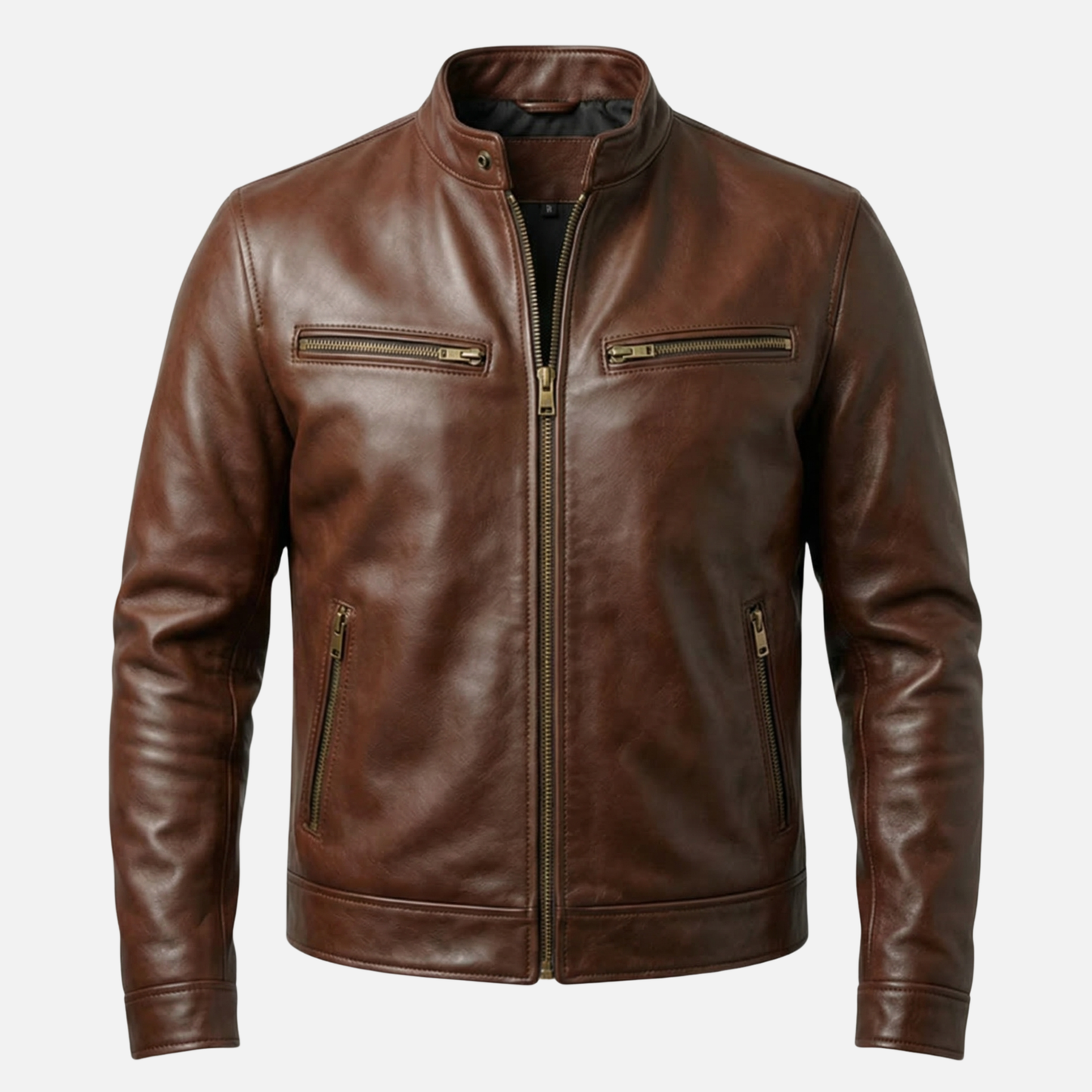 Chaqueta vintage ligera con forro de algodón y cremallera para hombre