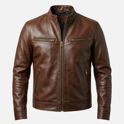 Chaqueta vintage ligera con forro de algodón y cremallera para hombre
