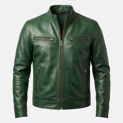Chaqueta vintage ligera con forro de algodón y cremallera para hombre