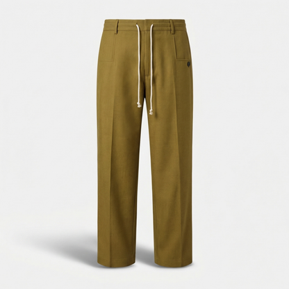 Pantalón ligero y transpirable con pinzas y cintura ajustable para hombre