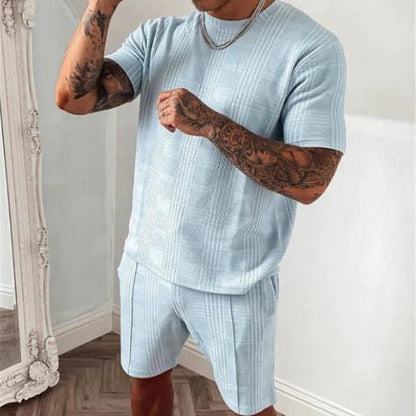 Conjunto ligero de algodón con top de manga corta para hombre