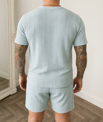 Conjunto ligero de algodón con top de manga corta para hombre