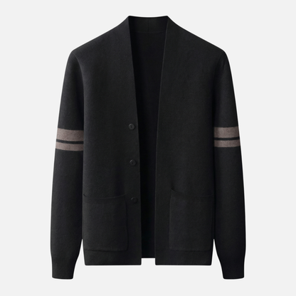 Cardigan entallado ligero de merino con bolsillos para hombre