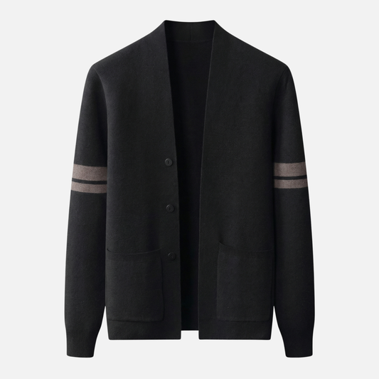 Cardigan entallado ligero de merino con bolsillos para hombre