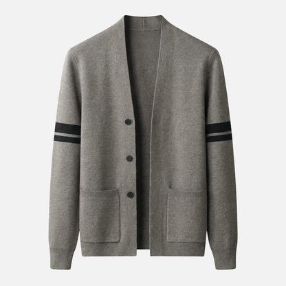 Cardigan entallado ligero de merino con bolsillos para hombre