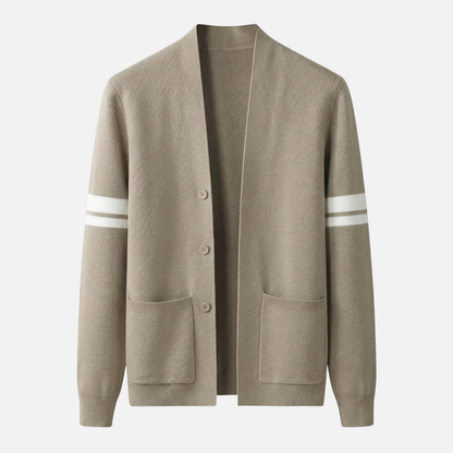 Cardigan entallado ligero de merino con bolsillos para hombre