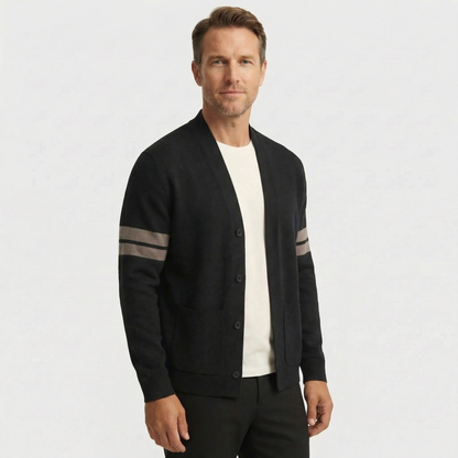 Cardigan entallado ligero de merino con bolsillos para hombre