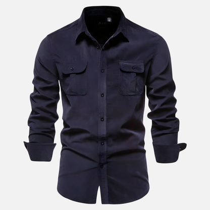 Camisa ligera casual con botones para hombre