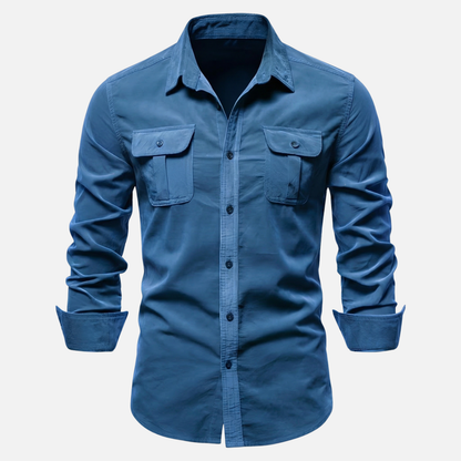 Camisa ligera casual con botones para hombre