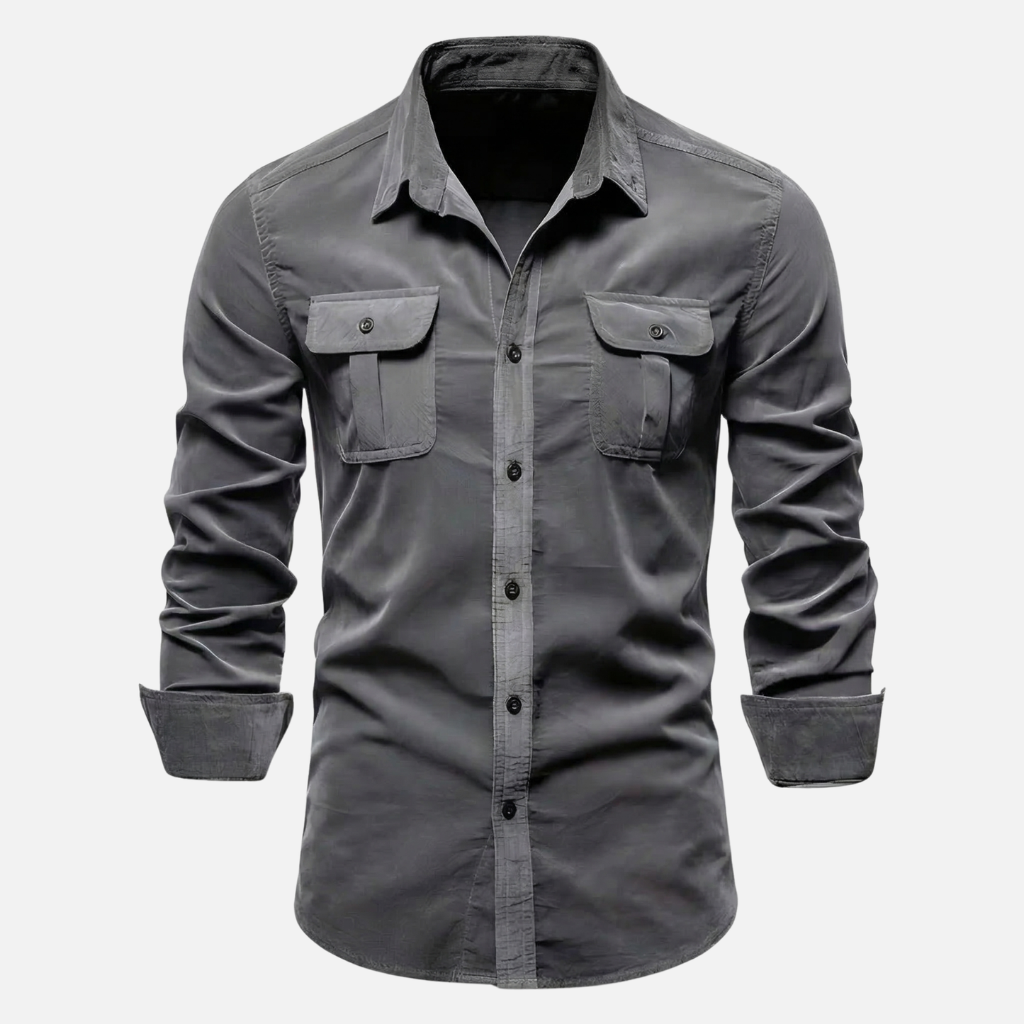 Camisa ligera casual con botones para hombre