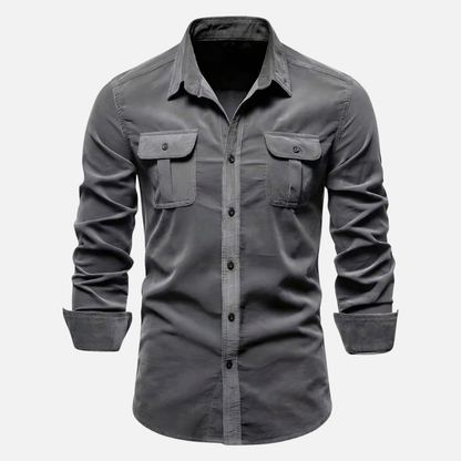 Camisa ligera casual con botones para hombre