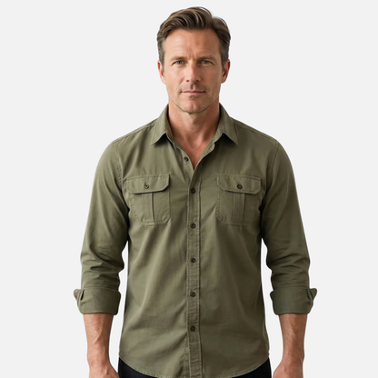 Camisa ligera casual con botones para hombre