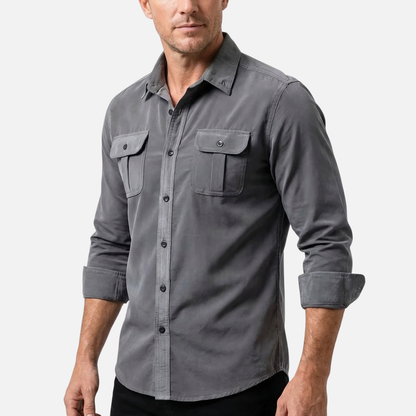 Camisa ligera casual con botones para hombre