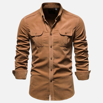 Camisa ligera casual con botones para hombre
