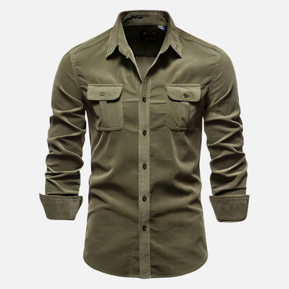 Camisa ligera casual con botones para hombre