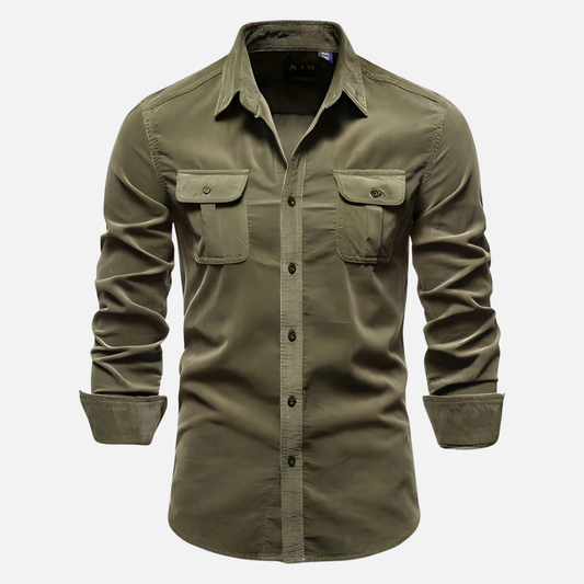Camisa ligera casual con botones para hombre
