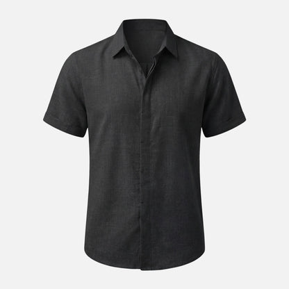 Camisa ligera de lino con cuello Kent para hombre