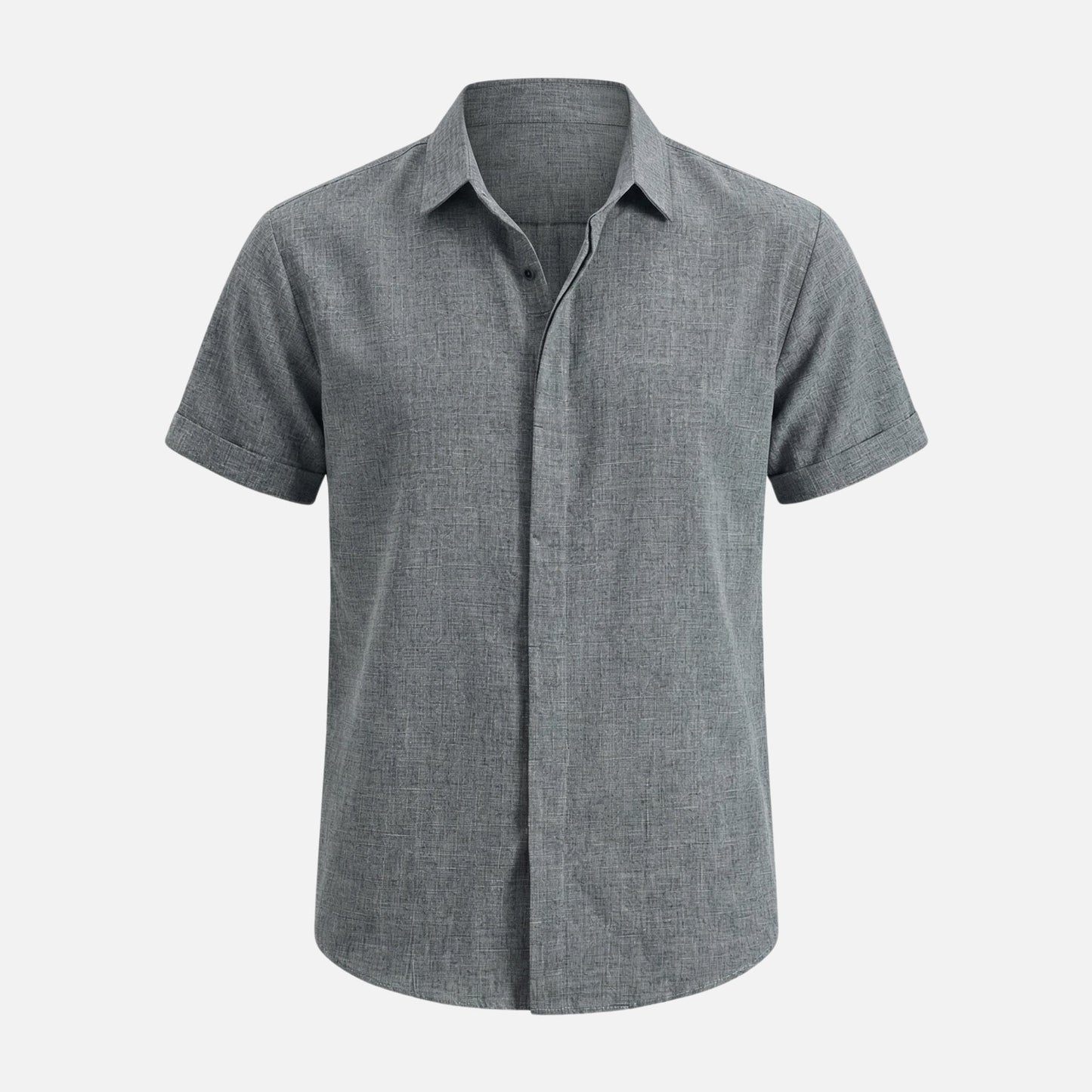 Camisa ligera de lino con cuello Kent para hombre