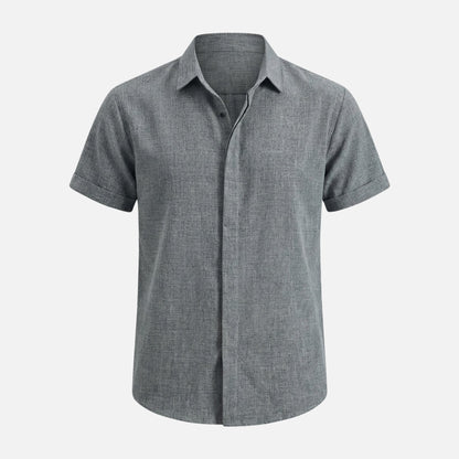 Camisa ligera de lino con cuello Kent para hombre
