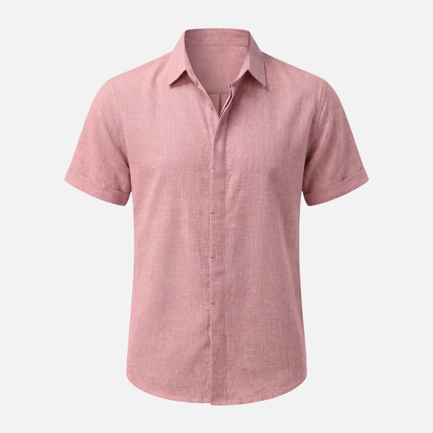Camisa ligera de lino con cuello Kent para hombre