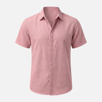 Camisa ligera de lino con cuello Kent para hombre