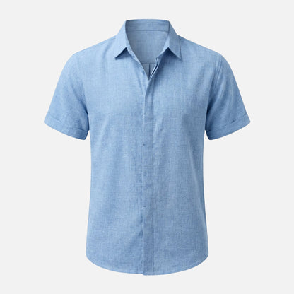 Camisa ligera de lino con cuello Kent para hombre
