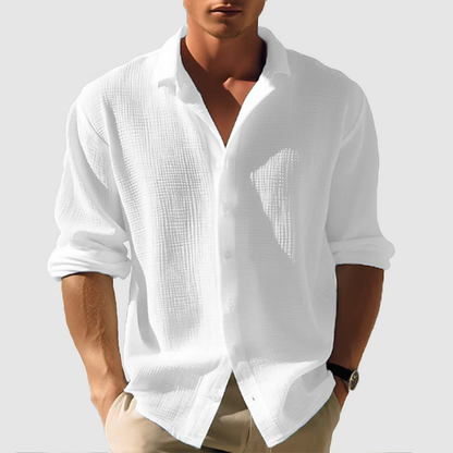 Camisa ligera de manga larga para verano – Corte suelto para hombre