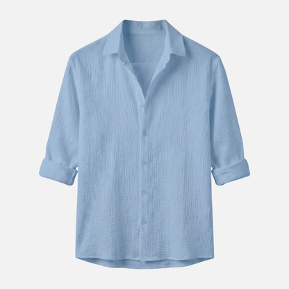 Camisa ligera de manga larga para verano – Corte suelto para hombre