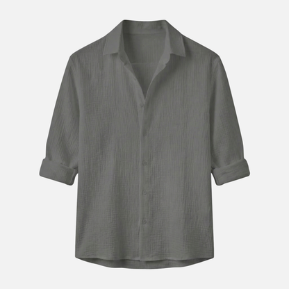 Camisa ligera de manga larga para verano – Corte suelto para hombre