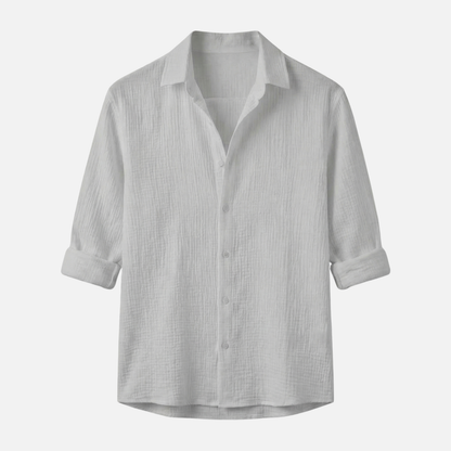 Camisa ligera de manga larga para verano – Corte suelto para hombre