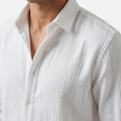 Camisa ligera de manga larga para verano – Corte suelto para hombre