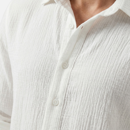 Camisa ligera de manga larga para verano – Corte suelto para hombre
