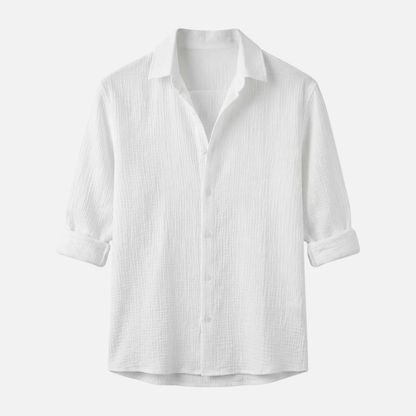 Camisa ligera de manga larga para verano – Corte suelto para hombre