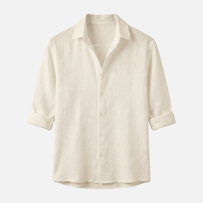 Camisa ligera de manga larga para verano – Corte suelto para hombre