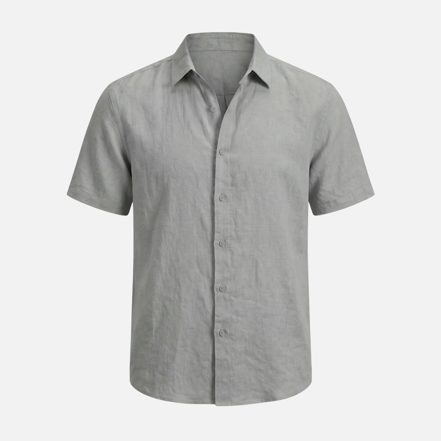 Camisa de lino de verano de manga corta con corte relajado para hombre