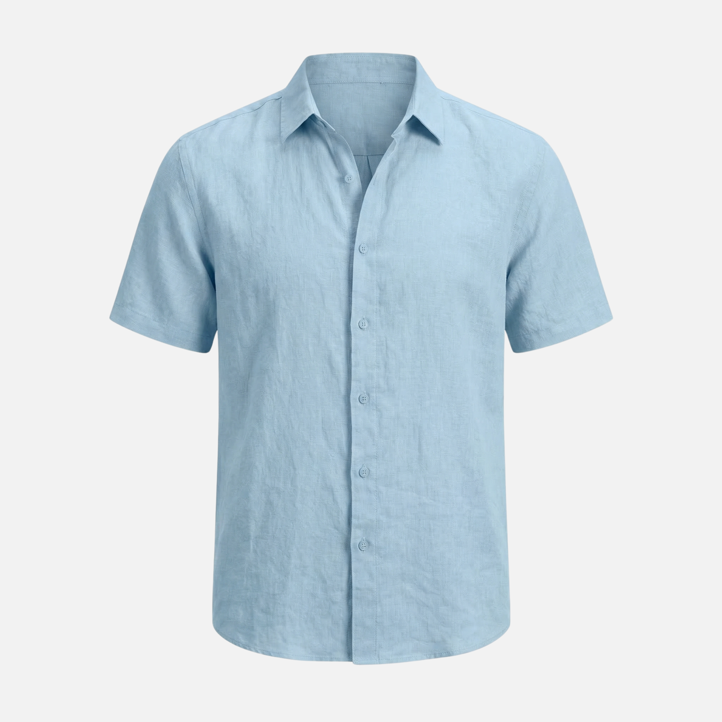 Camisa de lino de verano de manga corta con corte relajado para hombre