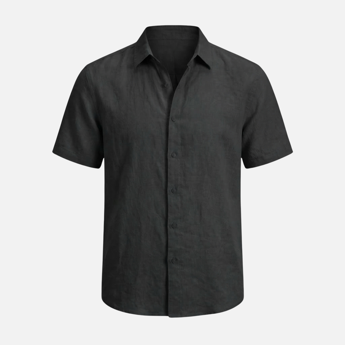 Camisa de lino de verano de manga corta con corte relajado para hombre