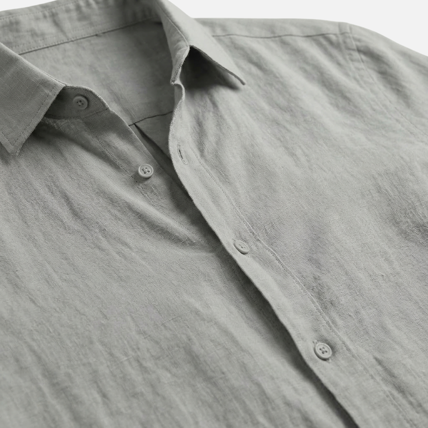 Camisa de lino de verano de manga corta con corte relajado para hombre