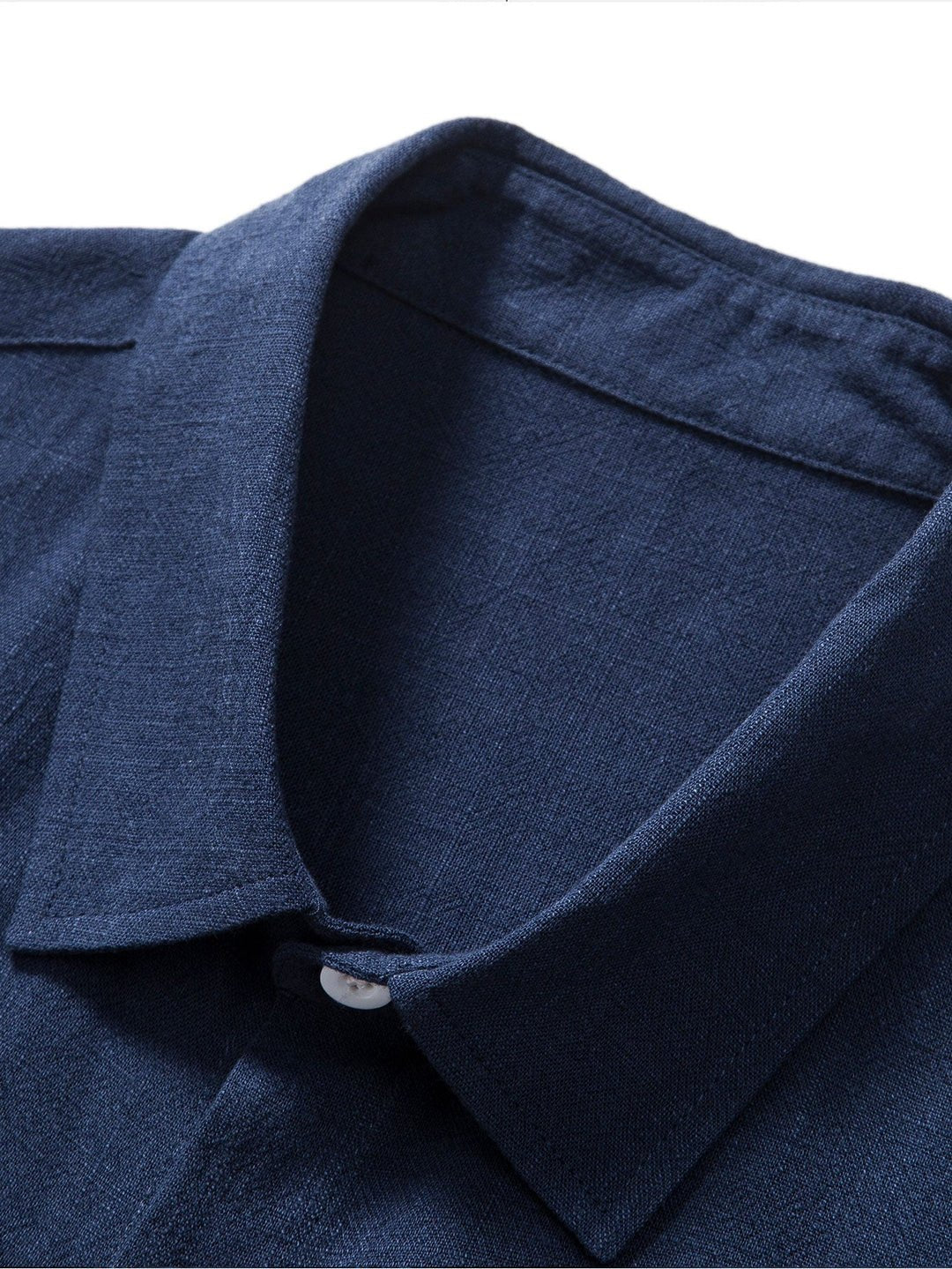 Conjunto de camisa de manga corta y pantalones cortos de mezcla de lino para hombre