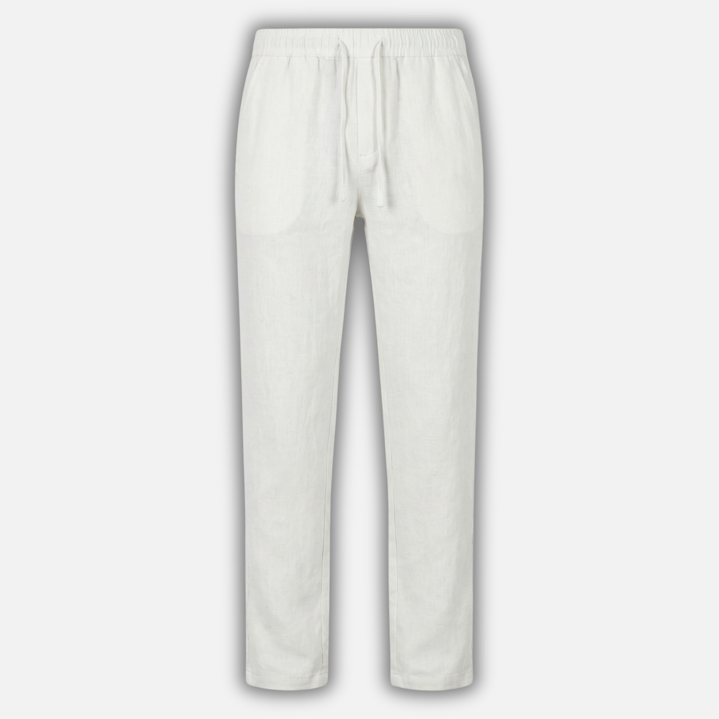 Pantalón de lino con cintura elástica y bolsillos laterales para hombre