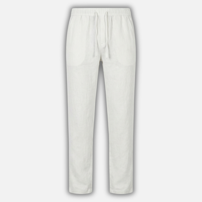 Pantalón de lino con cintura elástica y bolsillos laterales para hombre