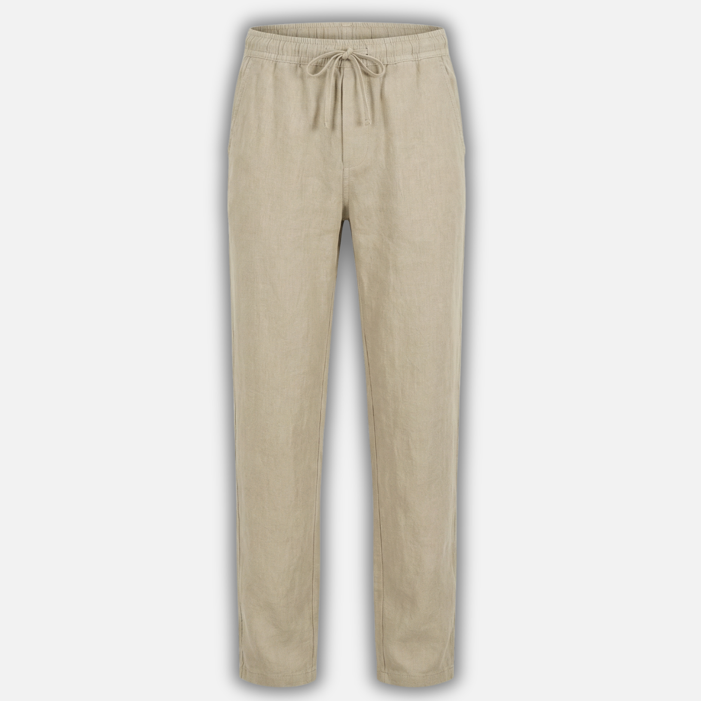 Pantalón de lino con cintura elástica y bolsillos laterales para hombre