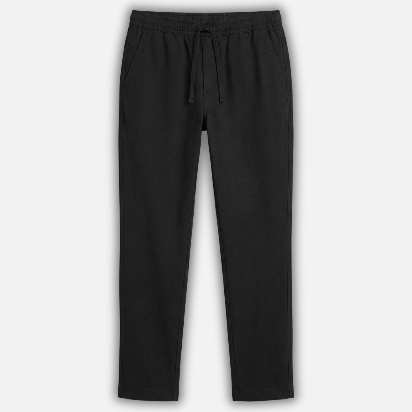 Pantalón de lino con cintura elástica y bolsillos laterales para hombre