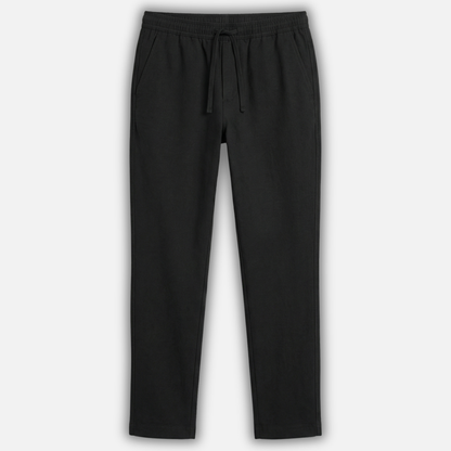 Pantalón de lino con cintura elástica y bolsillos laterales para hombre